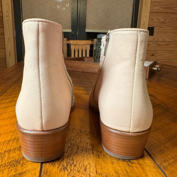 Frye Womens Carson Woven Boot Size 10 Ankle Booties Leather Western Off White - Picture 5 of 16